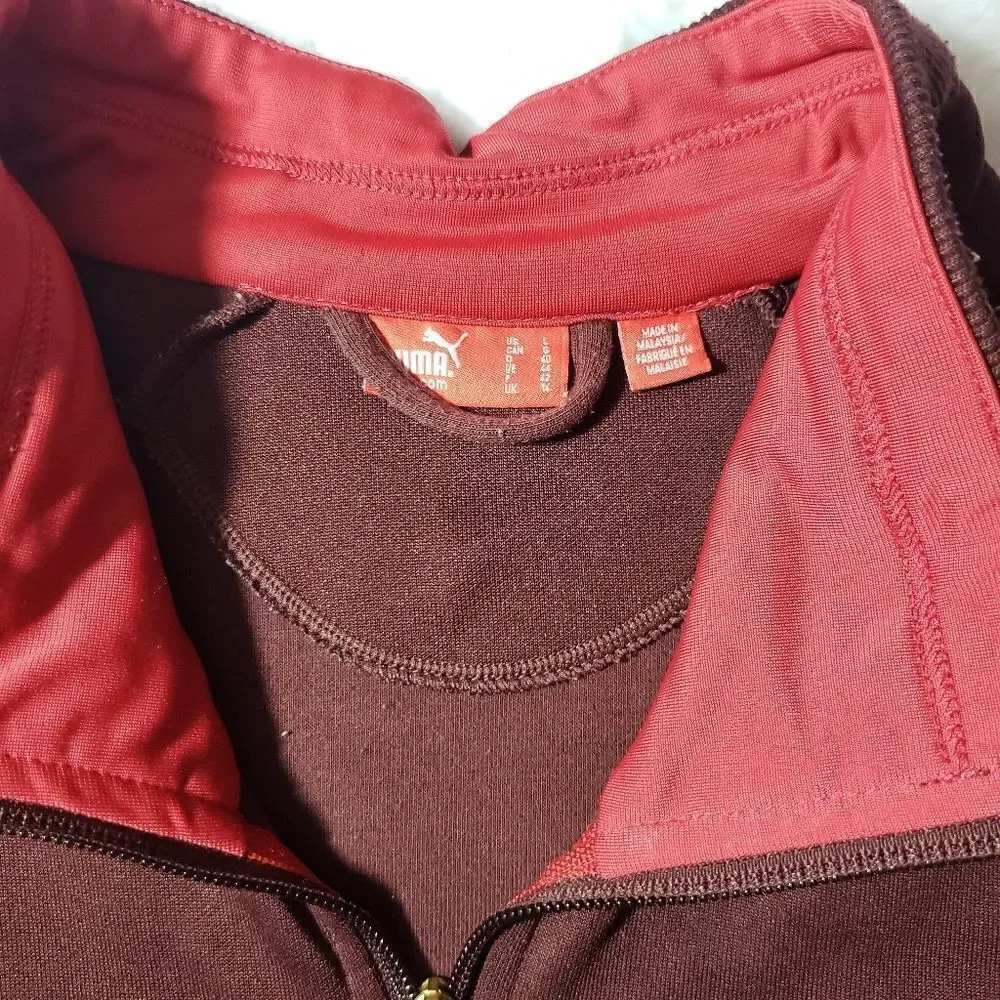 Vintage Y2K Puma maroon and red size large zip up jacket